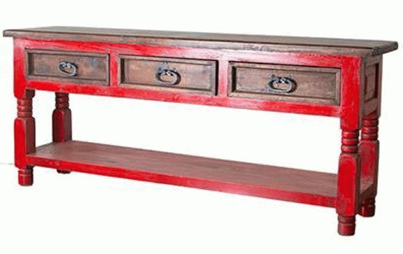 Red Sofa Table, Antique Red Sofa Or Console Table In Red Sofa Tables (Photo 1 of 20)