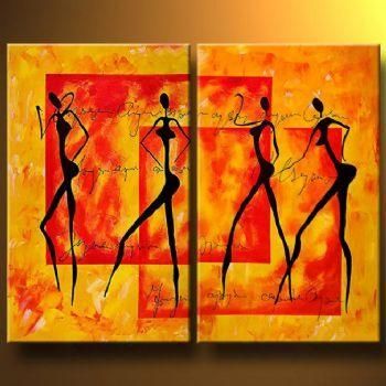Sensual Dance Canvas Abstract Oil Painting Wall Art With Stretched Regarding Sensual Wall Art (View 4 of 20)