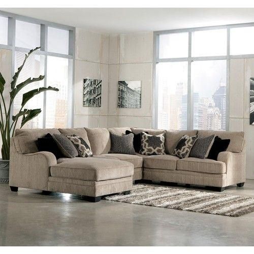 Signature Designashley Katisha – Platinum 4 Piece Sectional Regarding Ashley Furniture Corduroy Sectional Sofas (View 8 of 20)
