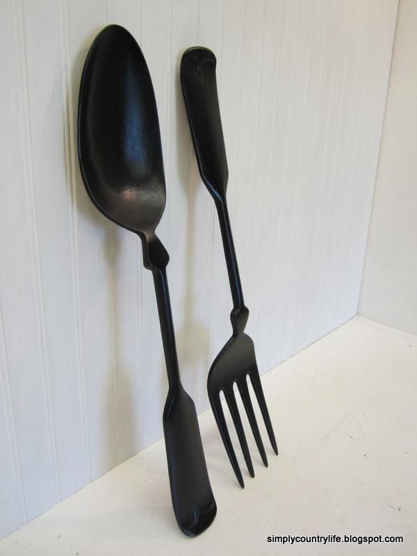 Simply Country Life: Large Fork & Spoon Wall Art Within Oversized Cutlery Wall Art (Photo 7 of 20)