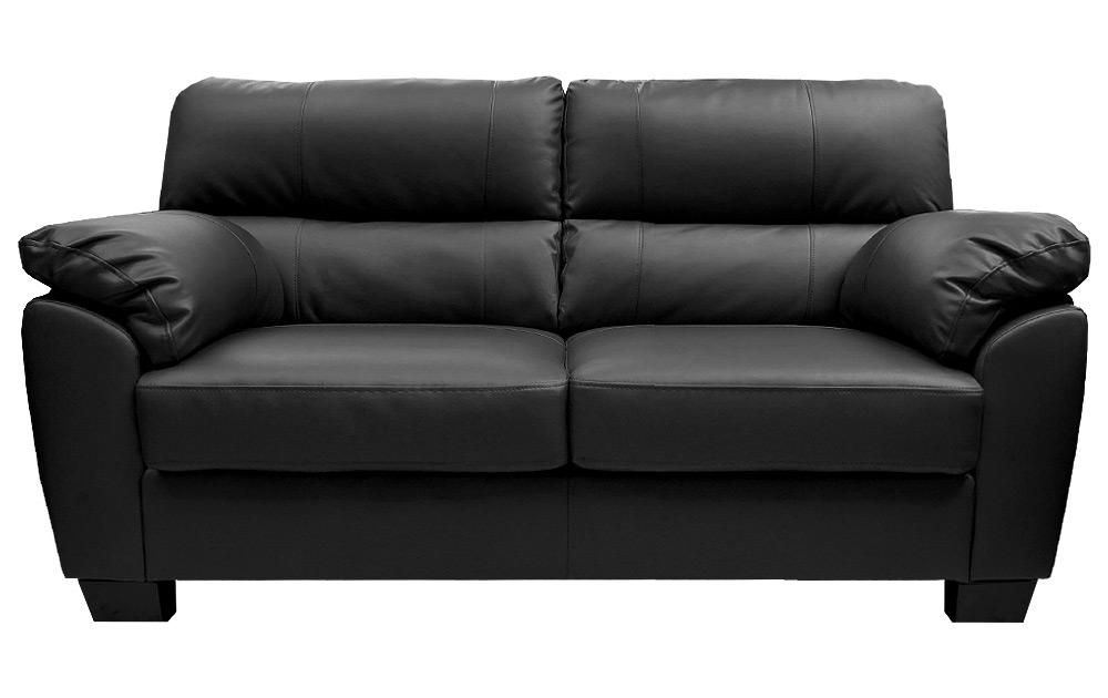 Small Black Leather Couch Black Leather Sofa Bed | Eva Furniture Regarding Small Black Sofas (Photo 1 of 20)