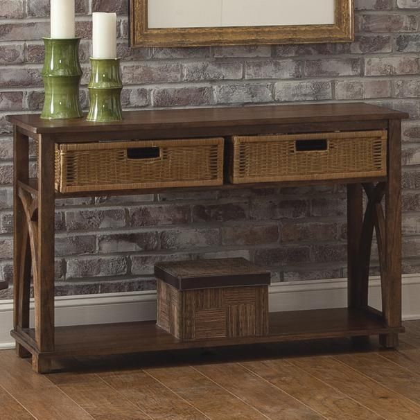 Sofa Table With Basket Storageliberty Furniture | Wolf And With Sofa Tables With Storages (View 10 of 20)