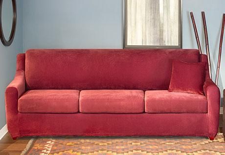 Sure Fit – Stretch Piqué 3 Seat Sleeper Sofa Within Sleeper Sofa Slipcovers (Photo 1 of 20)