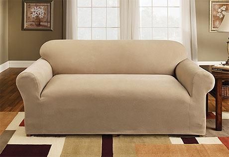 Sure Fit – Stretch Pique One Piece Within Stretch Slipcovers For Sofas (View 6 of 20)