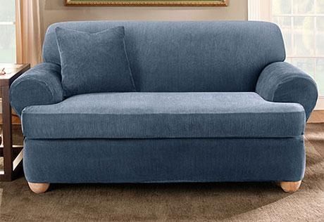 Sure Fit – Stretch Stripe Separate Seat T Cushion Regarding Stretch Slipcovers For Sofas (View 4 of 20)