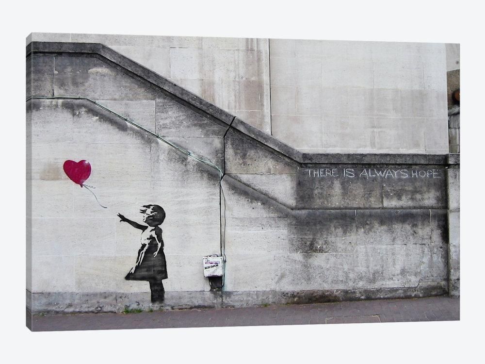 There Is Always Hope Balloon Girl Canvas Printbanksy | Icanvas In Banksy Wall Art Canvas (View 3 of 20)