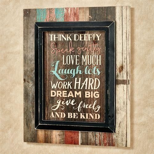 Think Deeply Inspirational Pallet Wood Wall Plaque For Inspirational Wall Plaques (View 12 of 20)