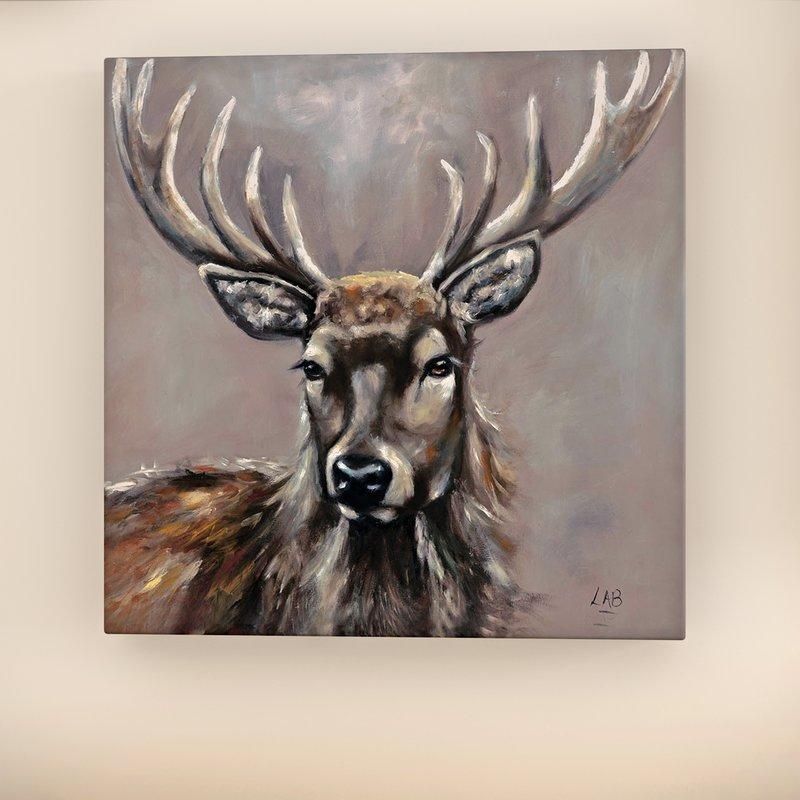 Three Posts 'stag'louise Brown Framed Wall Art On Canvas With Regard To Stag Wall Art (View 4 of 20)