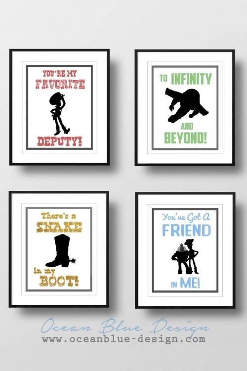 Toy Story Prints – Set Of 4 – 8″x10″ Prints – White Background Throughout Toy Story Wall Art (Photo 1 of 20)