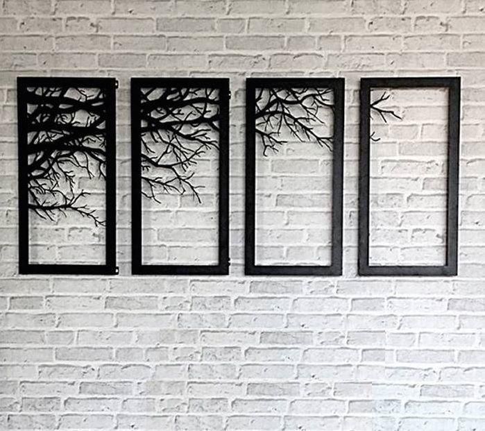 Tree Branch Framed Wall Accessory Decor Laser Cutting Metal Art With Fretwork Wall Art (View 14 of 20)