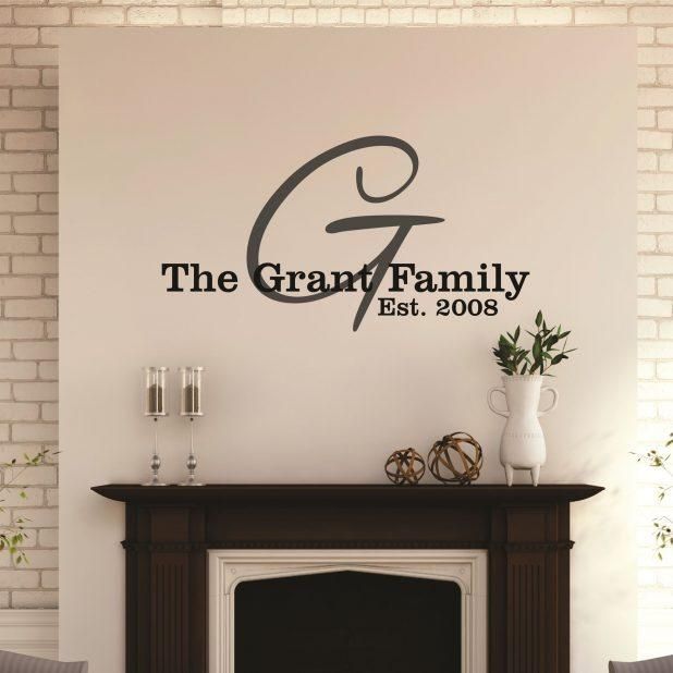 Trendy Last Name Wall Art Gifts Wall Decals Personalised Family Regarding Personalized Last Name Wall Art (View 12 of 20)