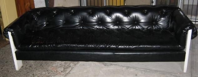 Uhuru Furniture & Collectibles: 1970S Black Vinyl Couch & Chair With Regard To Black Vinyl Sofas (Photo 6 of 20)
