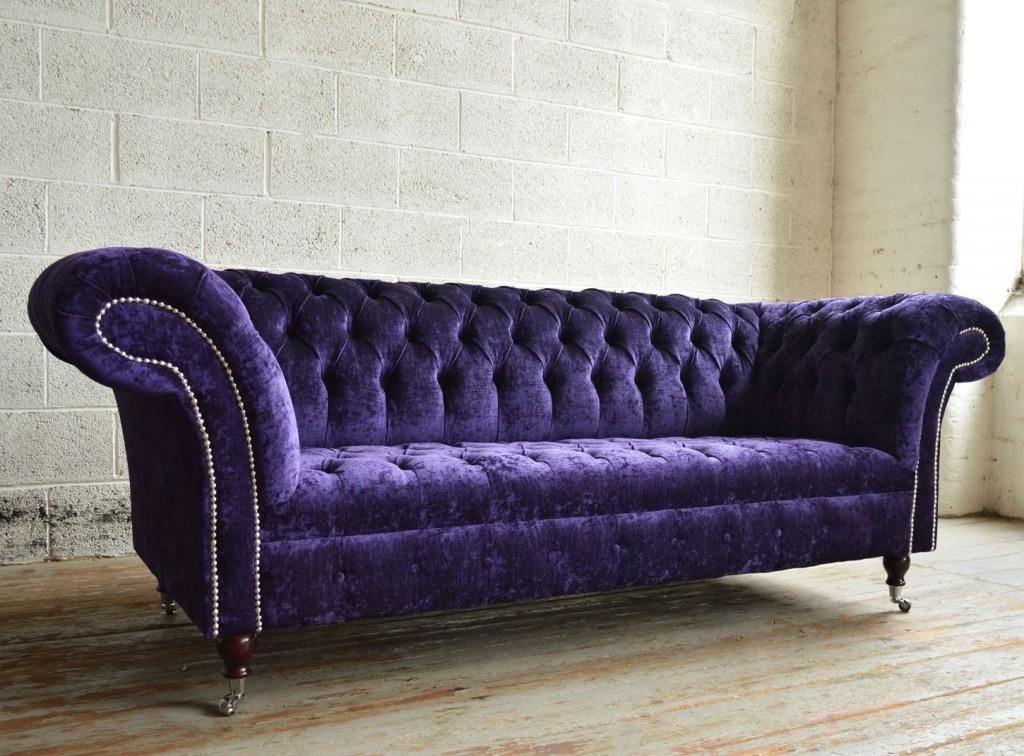 Velvet Fabric In Jewel Colors! Trending Now – D.signers Inside Purple Chesterfield Sofas (Photo 12 of 20)