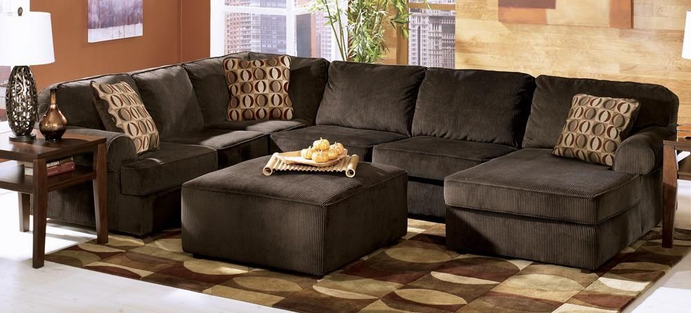 Vista Chocolate Large Sectionalashley Furniture – Tenpenny Pertaining To Ashley Furniture Corduroy Sectional Sofas (View 4 of 20)