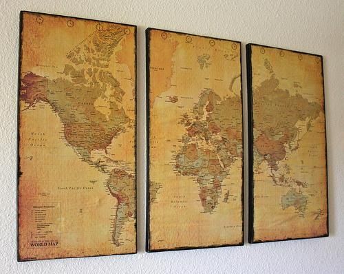 Wall Art Decor: Perfect Vintage Map Wall Art Very Detailed Artwork Throughout Antique Map Wall Art (View 9 of 20)
