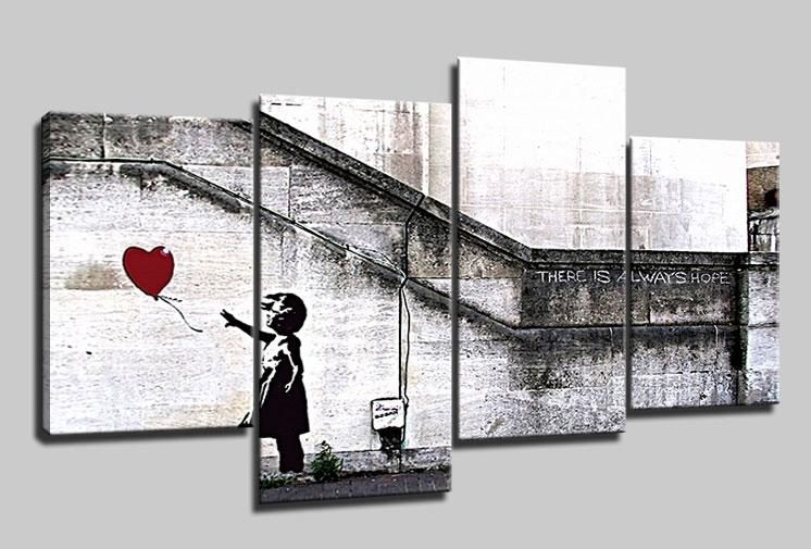 Wall Art Designs: Best Modern Split Canvas Wall Art Perfect Throughout Banksy Wall Art Canvas (Photo 20 of 20)