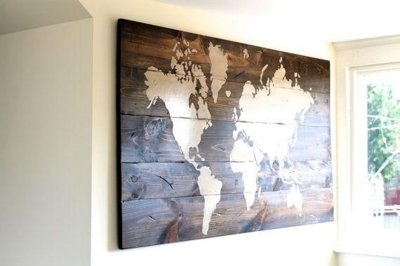 Wall Art Designs Framed Map Of The World Wall Art Hanging Large Pertaining To Framed World Map Wall Art (View 13 of 20)