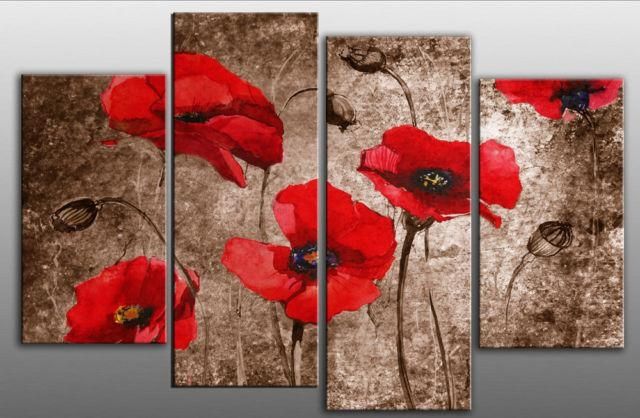 Wall Art Designs: Wall Art With Red For Your Home Decoration And Throughout Red Poppy Canvas Wall Art (Photo 1 of 20)