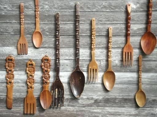 Wall Art ~ Giant Fork And Spoon Wall Art Big Wooden Fork And Spoon In Large Utensil Wall Art (View 19 of 20)