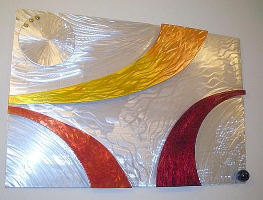 Wall Art Sculpture And Wall Sculptures In Brushed Aluminum And Regarding Modern Glass Wall Art (View 6 of 20)