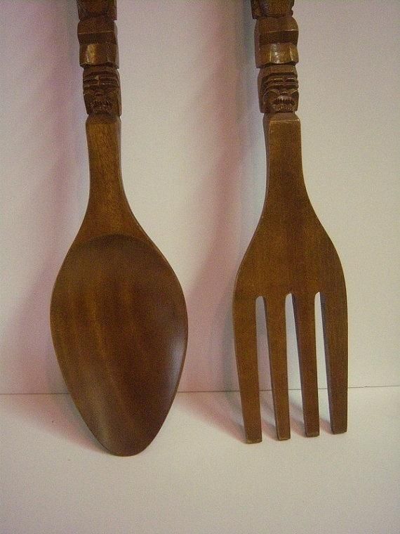 Wallpaper Big Wooden Spoon And Fork Wall Decor Wooden Furniture With Regard To Big Spoon And Fork Decors (View 14 of 20)