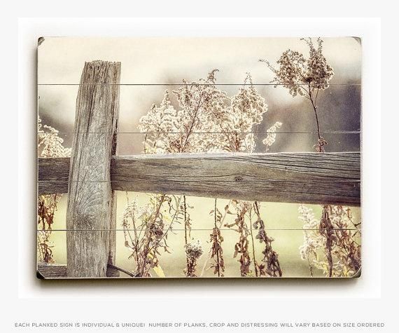 Wood Sign: Country Home Decor Fence Wood Print Golden In Farmhouse Wall Art (View 8 of 20)