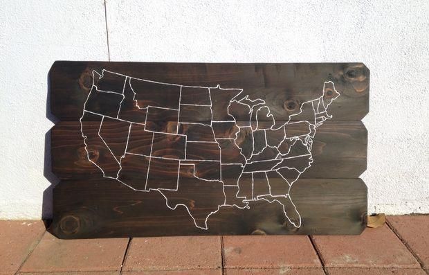 Wooden Wall Art: 5 Steps (With Pictures) Within Us Map Wall Art (View 17 of 20)