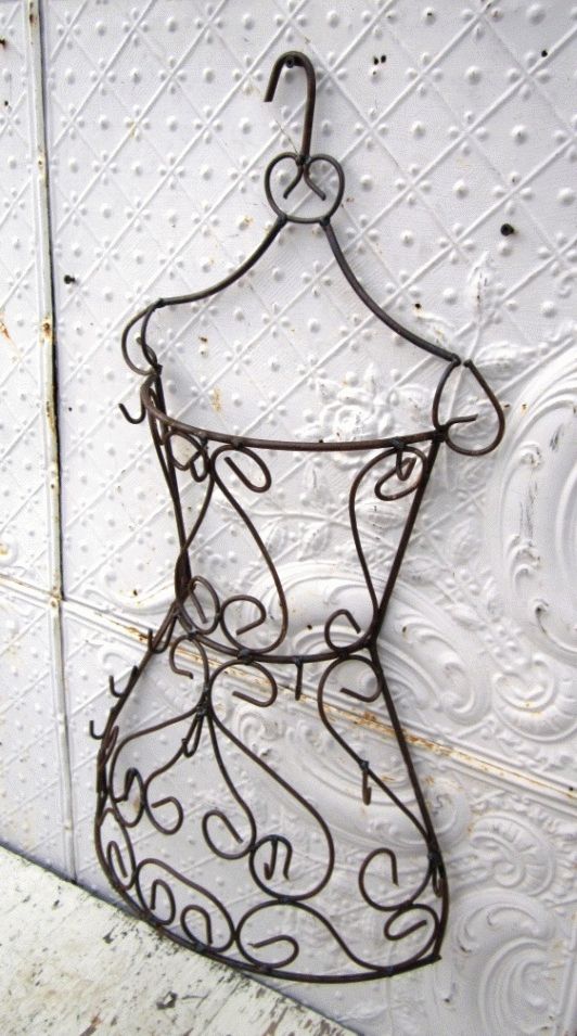 Wrought Iron Half Mannequin Wall Hook – Metal Dress Form Wall Art With Regard To Mannequin Wall Art (View 4 of 20)