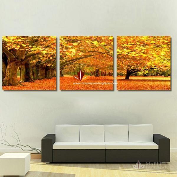 2017 Canvas Art Painting Modern Canvas Prints Artwork Of Landscape With Regard To Three Piece Canvas Wall Art (Photo 2 of 20)
