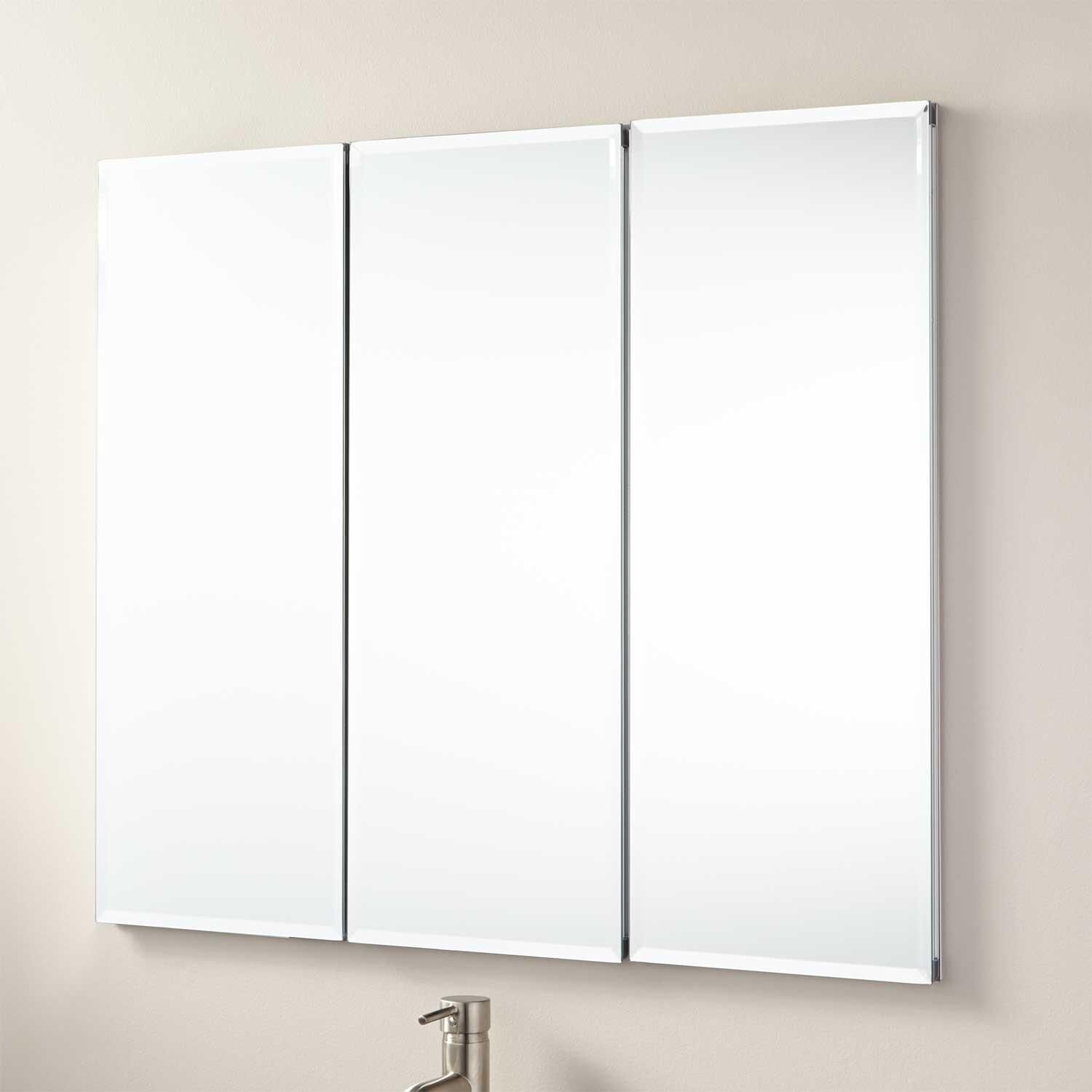 36" Longview Recessed Mount Medicine Cabinet – Bathroom Pertaining To 3 Door Medicine Cabinets With Mirrors (Photo 3 of 20)