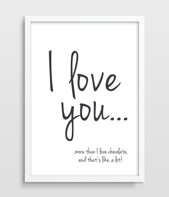 Aliexpress : Buy Print I Love You More Than Chocolate Funny With I Love You More Wall Art (View 5 of 20)