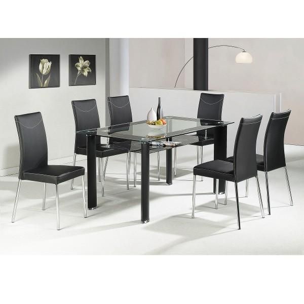 Amazing Glass Table And Chairs With Harley Black And Clear Glass For Newest Cheap Glass Dining Tables And 4 Chairs (View 11 of 20)