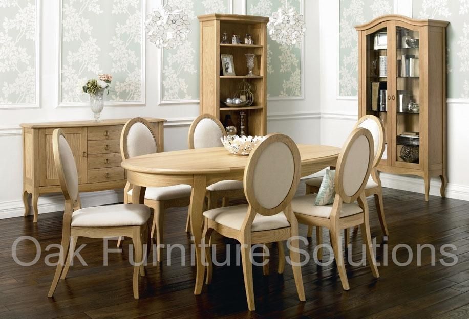 Amore Oak 6 Seater Dining Table & 6 Amore Oak Dining Chairs Intended For Latest Oak 6 Seater Dining Tables (View 14 of 20)