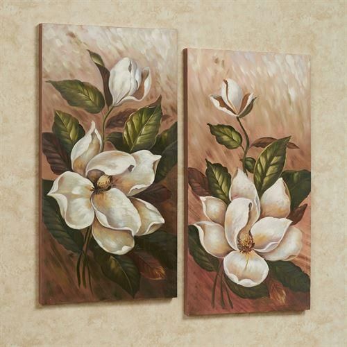 Annalynn Magnolia Floral Canvas Wall Art Set Regarding Floral Wall Art Canvas (View 17 of 20)