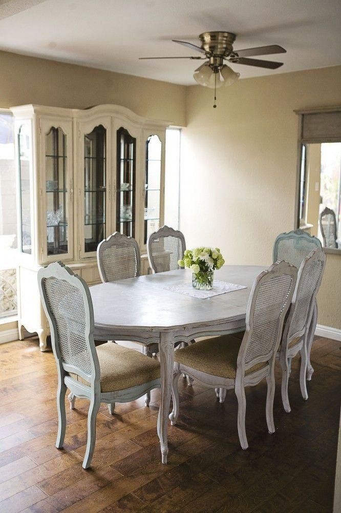 Annie Sloan Dining Room. Dining Table In Paris Grey And Duck Egg Regarding Most Up To Date Paris Dining Tables (Photo 3 of 20)