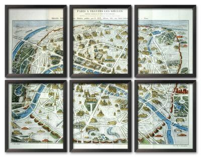 Antique Paris Map Print – Ballard Designs Inside Map Of Paris Wall Art (View 17 of 20)