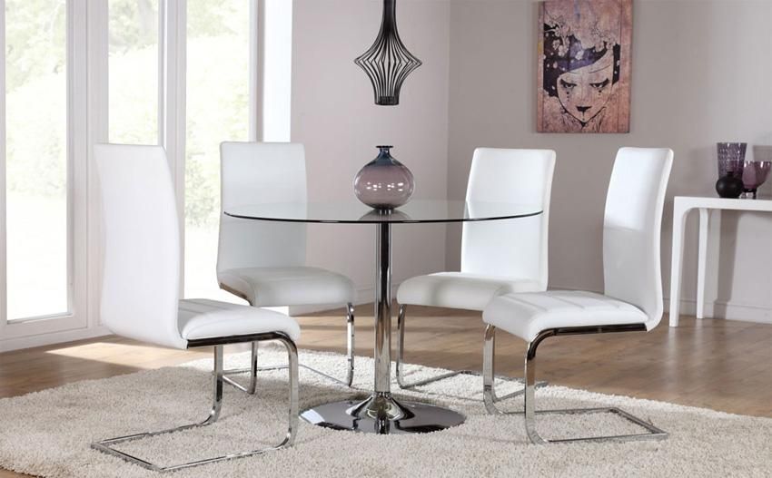 Featured Photo of Glass Dining Tables White Chairs
