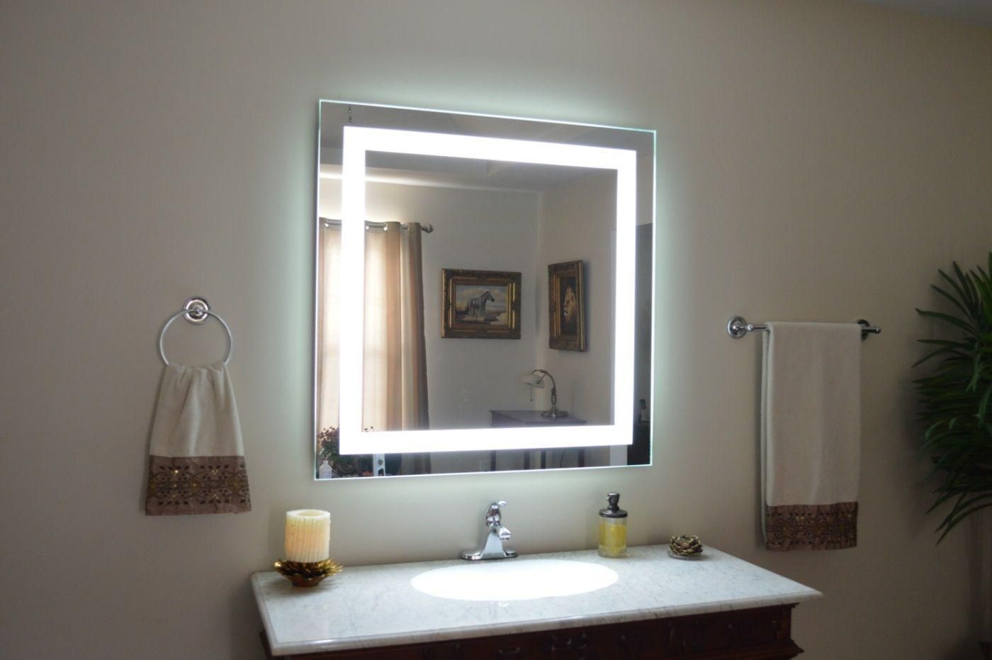 Built In Wgite Bathroom Vanity Mirror