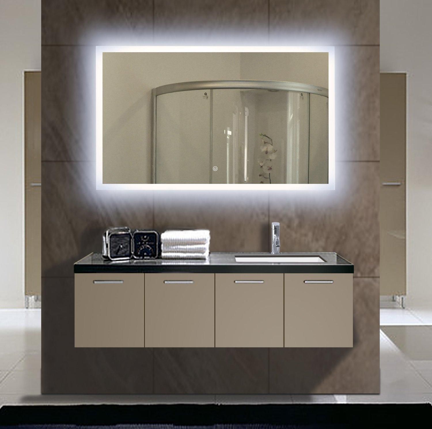 Bathroom Classy Full Length Mirror With Led Lights Wall Mounted In Light Up Bathroom Mirrors 