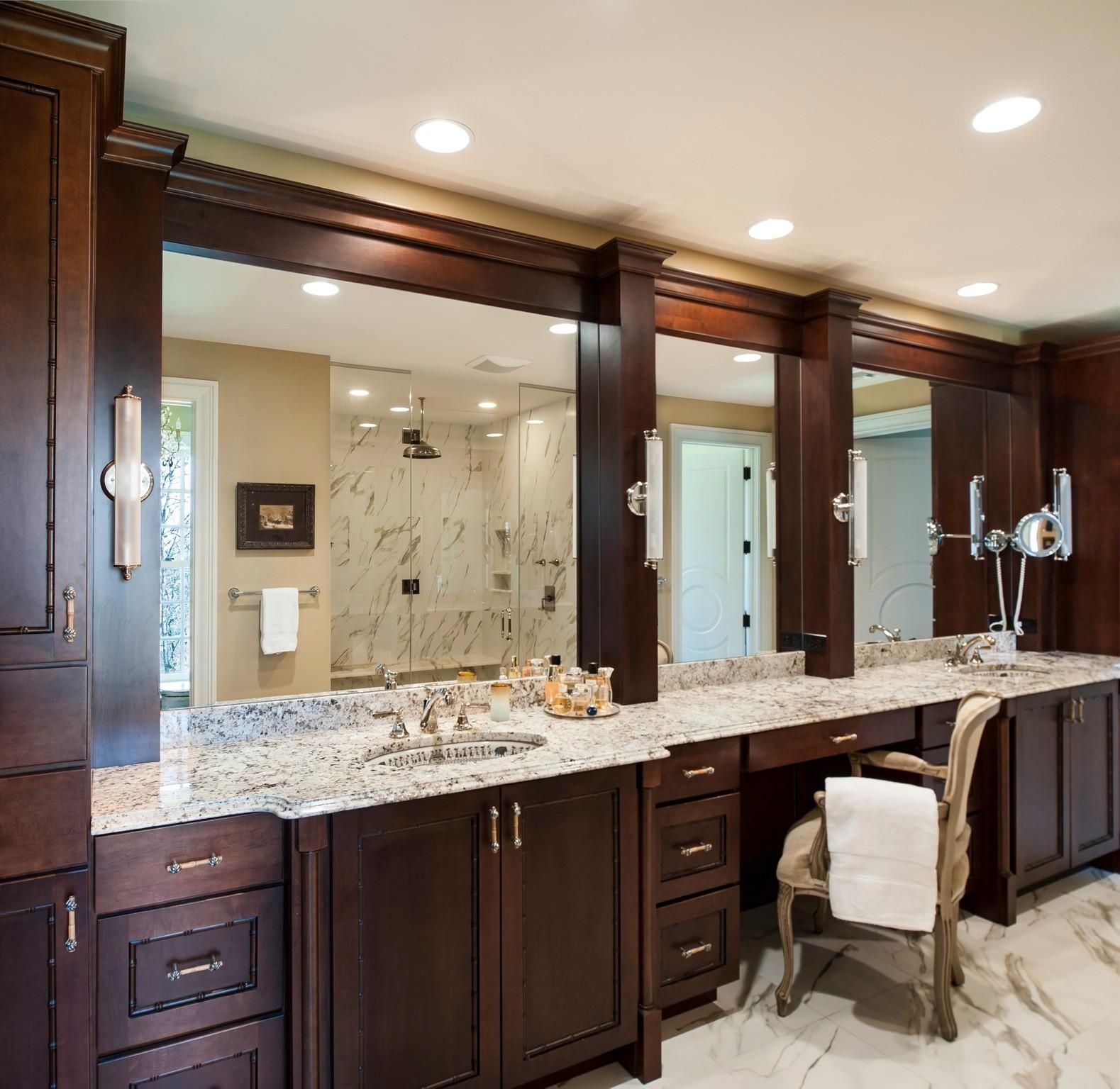 Bathroom: Elegant Bathroom Decor With Large Framed Bathroom Regarding Large Framed Bathroom Wall Mirrors (Photo 8 of 20)