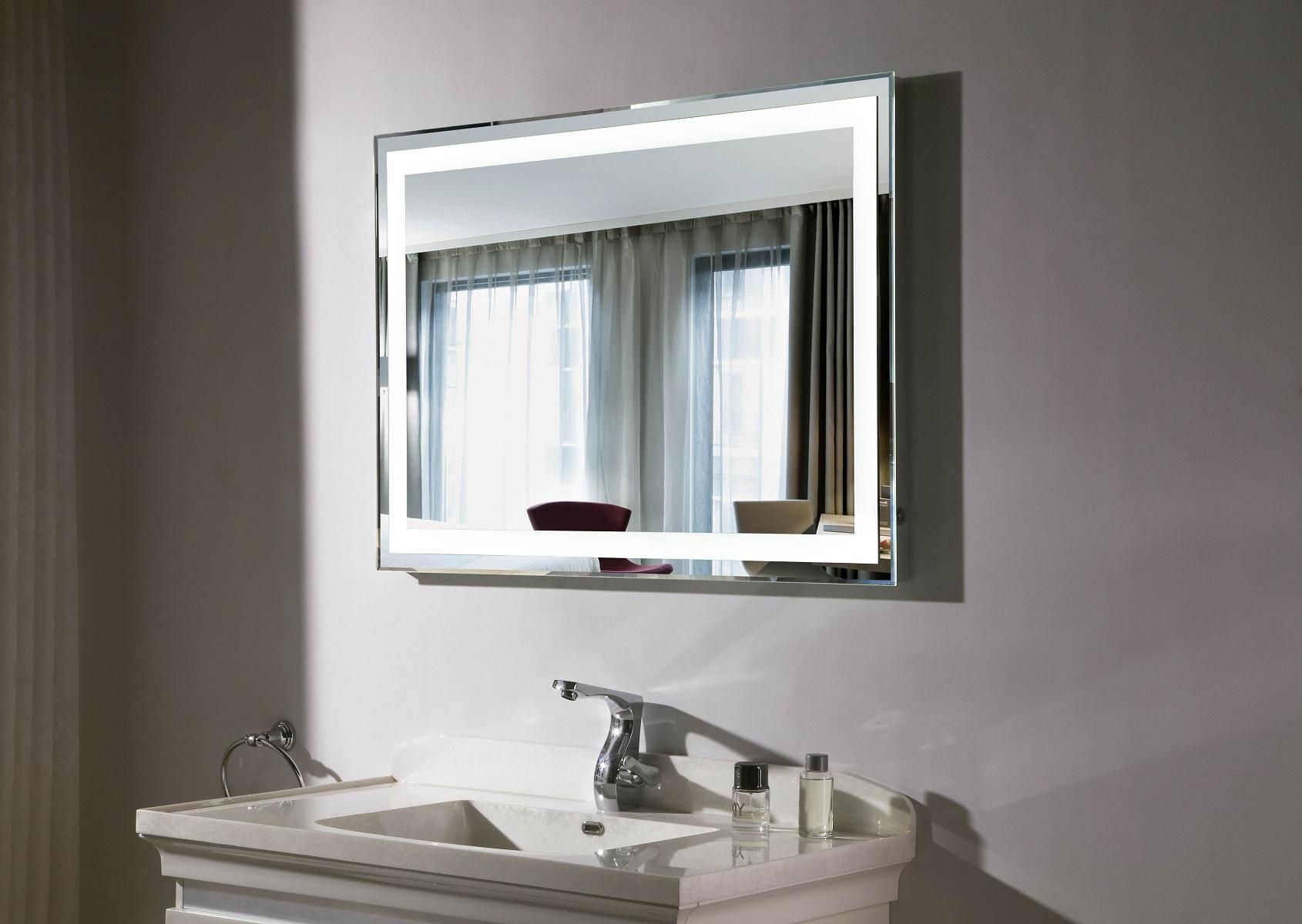 Bathroom: Lighted Makeup Mirror Vanity With Lighted Mirror Vanity Within Bathroom Lighted Vanity Mirrors (Photo 5 of 20)