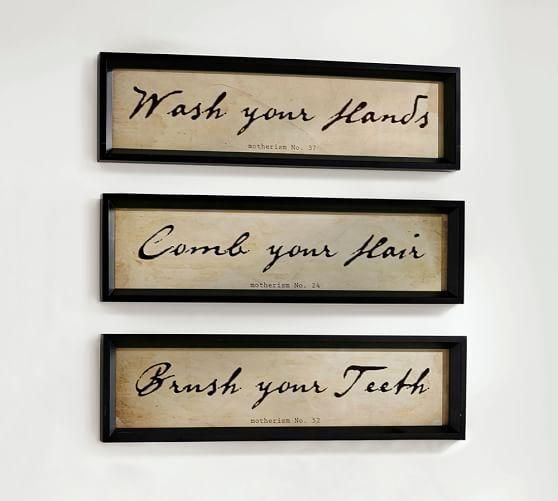 Bathroom Wall Art, Set Of 3 | Pottery Barn Within Wall Art For The Bathroom (View 4 of 20)