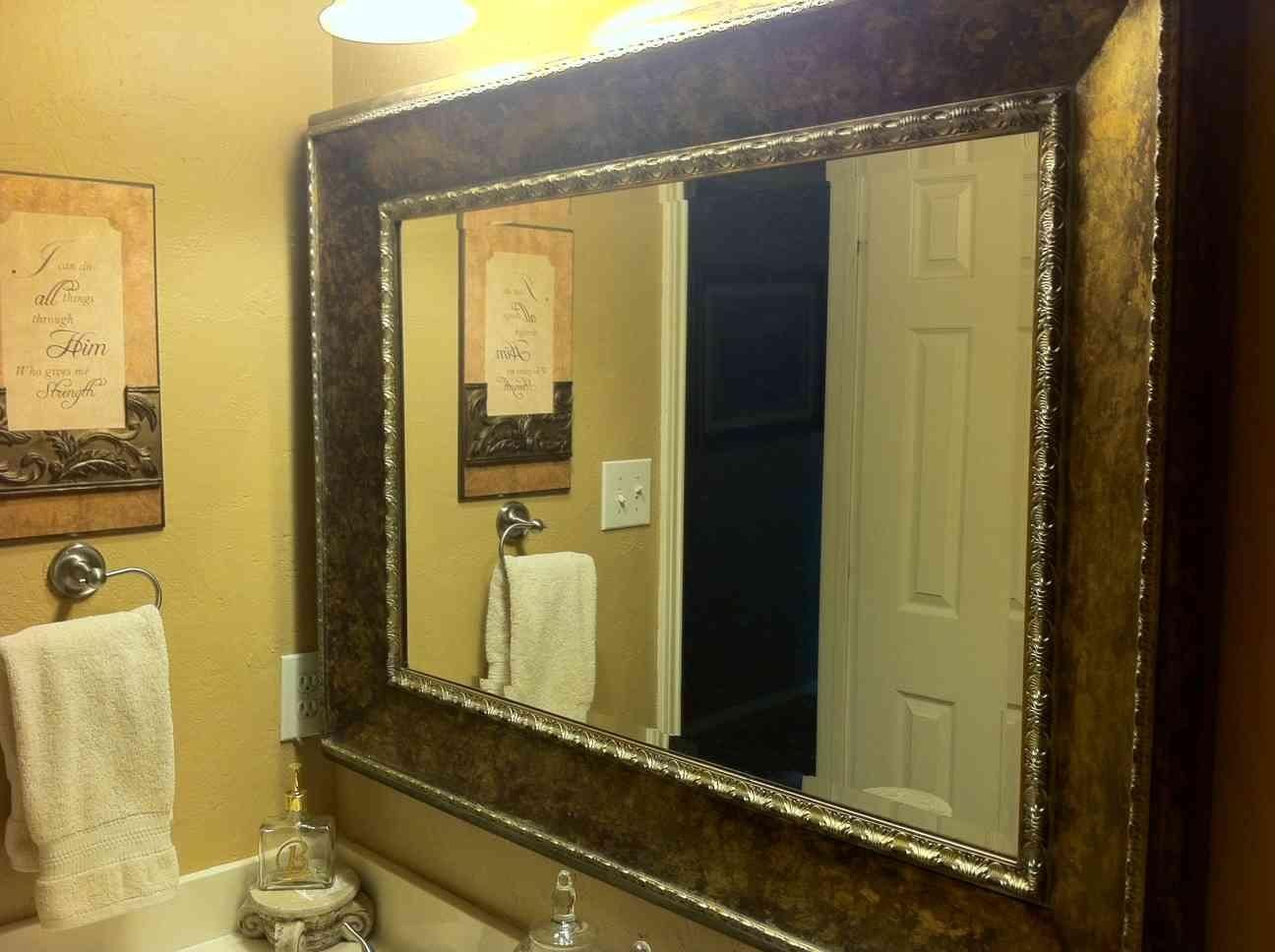 Bathroom: Wood Framed Mirrors | Large Framed Bathroom Mirrors For Large Framed Bathroom Wall Mirrors (Photo 11 of 20)