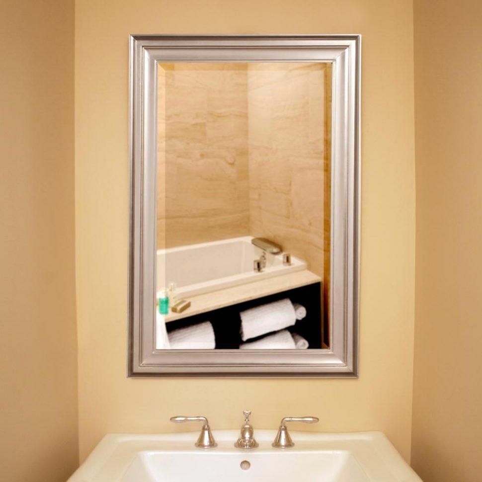 Bathrooms Design : Applying Brushed Nickel Wall Mirror Bathroom Throughout Denver Custom Mirrors (View 15 of 20)