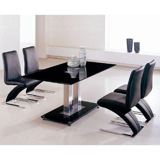 Best 25+ Black Glass Dining Table Ideas On Pinterest | Glass Top With Latest Black Glass Dining Tables And 4 Chairs (View 18 of 20)