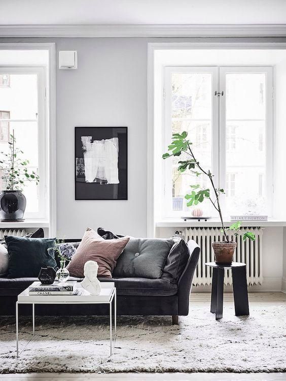 Best 25+ Black Sofa Decor Ideas On Pinterest | Black Sofa, Black Within Black Sofas Decors (Photo 2 of 20)