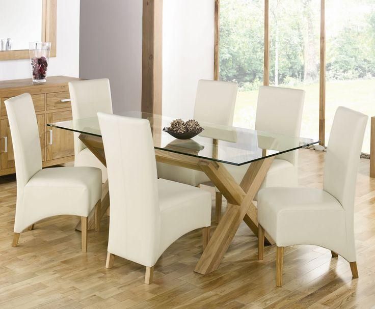 Best 25+ Glass Dining Table Set Ideas On Pinterest | Glass Dining For Current Oak And Glass Dining Tables And Chairs (View 9 of 20)