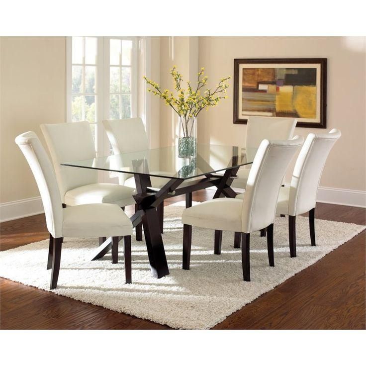 Best 25 Glass Top Dining Table Ideas On Pinterest Glass Dining For Most Recent Cream Gloss Dining Tables And Chairs 