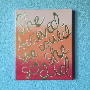 Best She Believed She Could So She Did Canvas Products On Wanelo In She Believed She Could So She Did Wall Art (View 17 of 20)