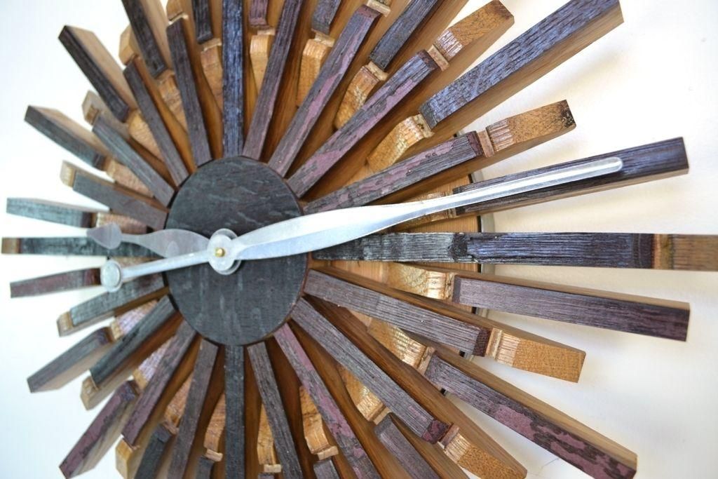 Buy A Custom Radiant – Clock – Wine Barrel Stave Clock, Made To With Regard To Wine Barrel Wall Art (Photo 4 of 20)